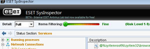 ESET SysInspector filtering