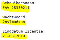 Gebruikersnaam en wachtwoord